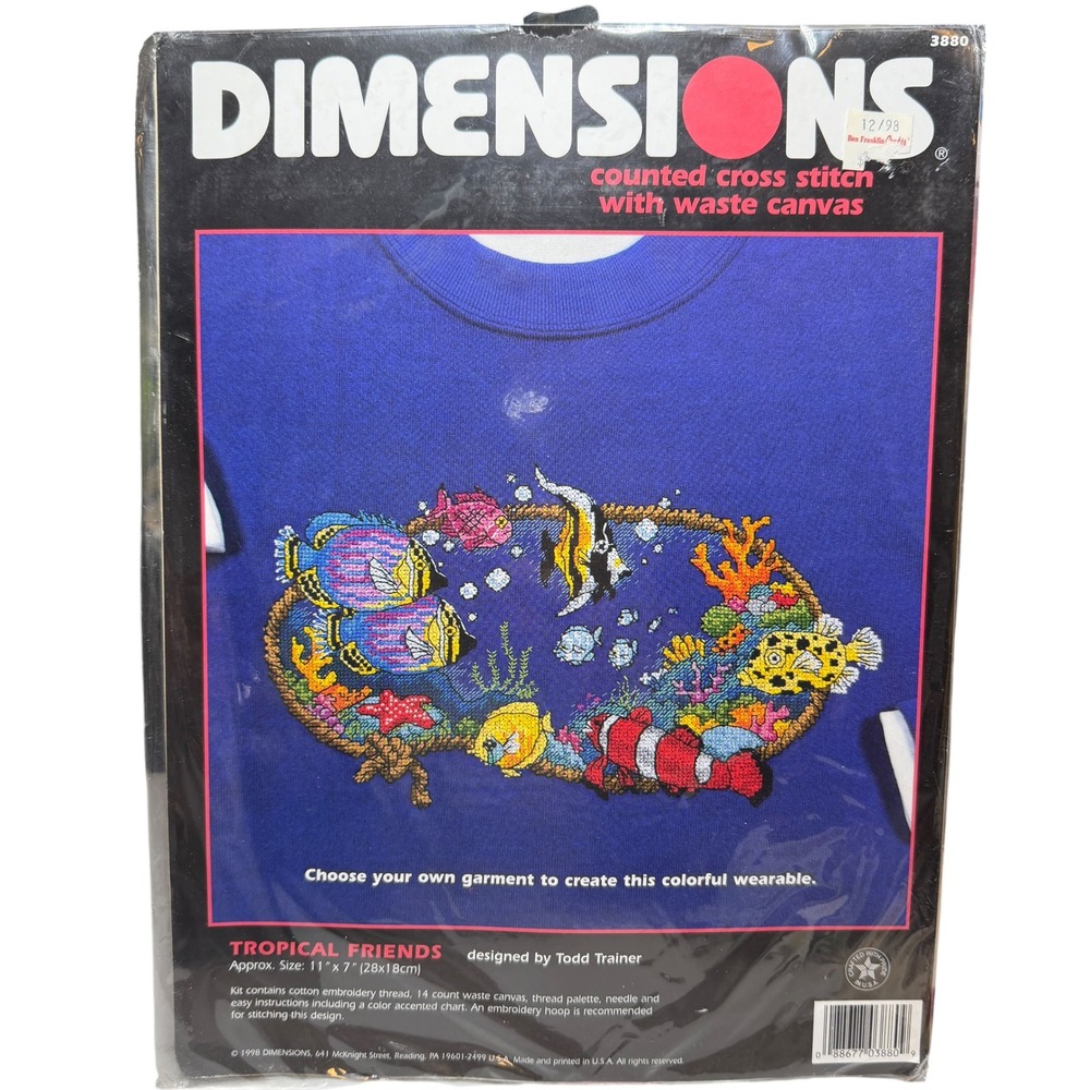 Dimensions Tropical Friends Counted Cross Stitch Kit 3880 Todd Trainer Fish